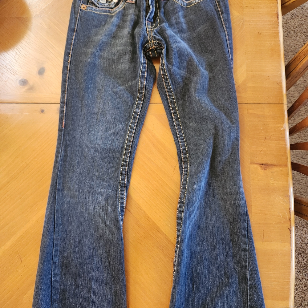True Religion Joey Big T, Gray Denim Jeans. Size 27, Inseam 32